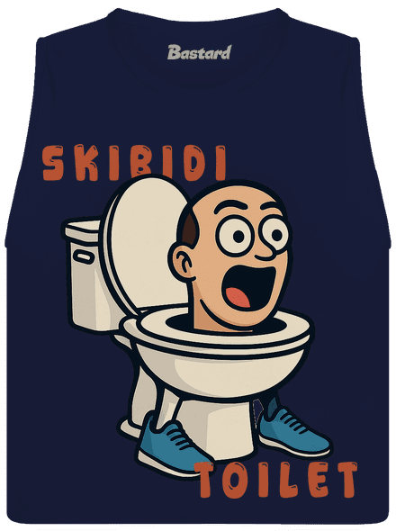 Skibidi Toilet dámské tílko volné Navy