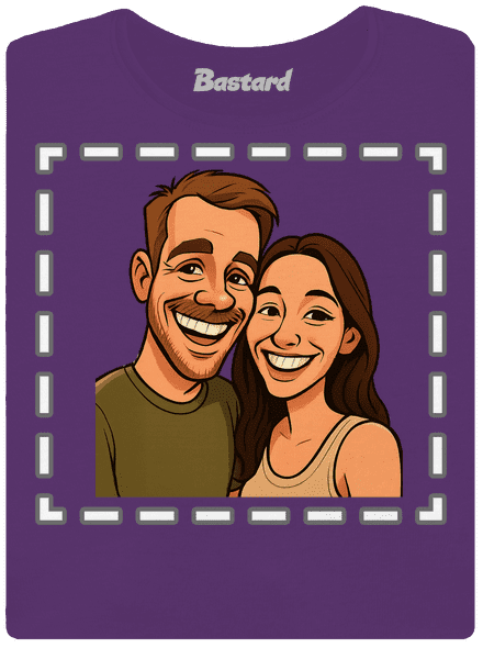 Karikatura z vlastní fotky dámské tričko premium Purple