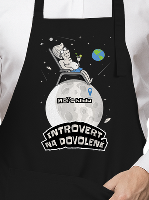 Introvert na dovolené zástěra Black