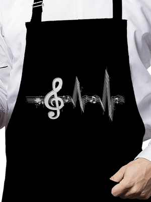 Žiju muzikou zástěra Black