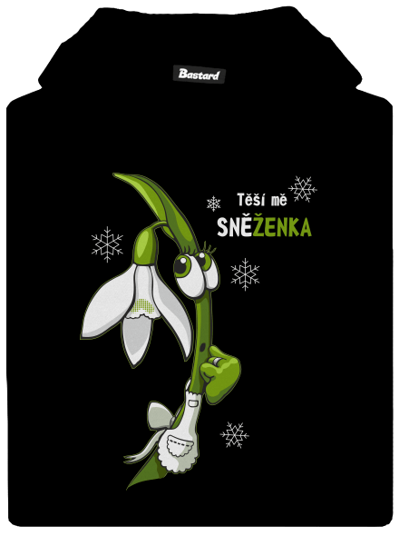 Sněženka a Tulipán dětská mikina klokanka Black
