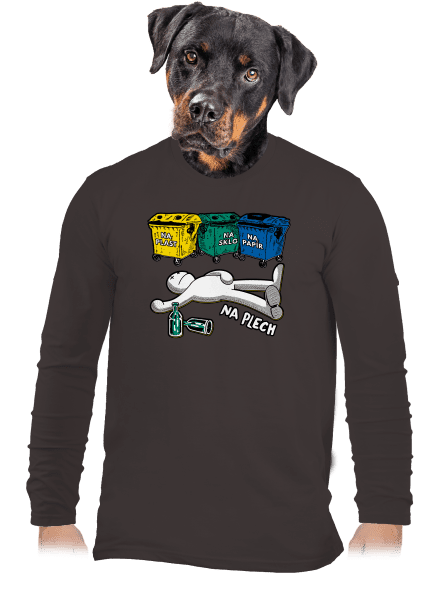 Tříděný odpad pánské dlouhý rukáv Bear Brown