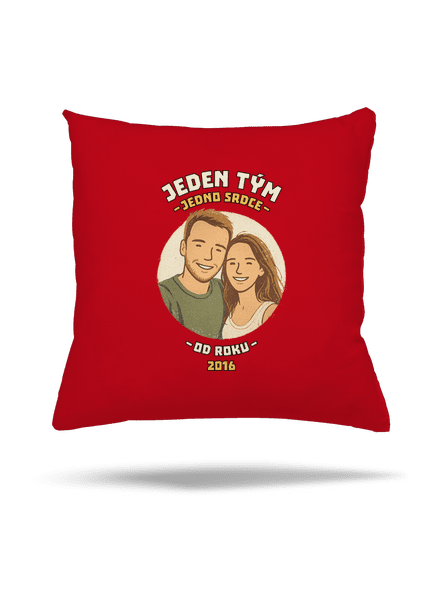 Jeden tým z vlastní fotky polštář Red