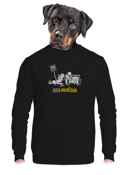 Oslavička unisex mikina bez kapuce Black