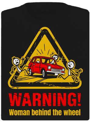 Žena za volantem dámské sportovní tričko Black