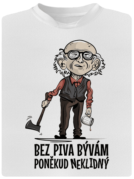 Neklidný bez piva pánské sportovní tričko White