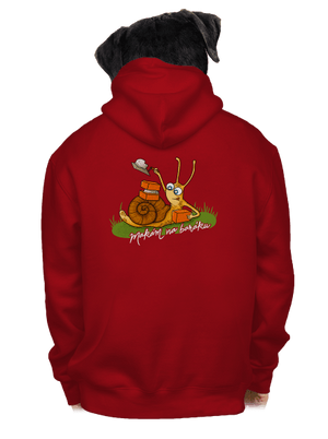 Makám na baráku pánská mikina na zip Red