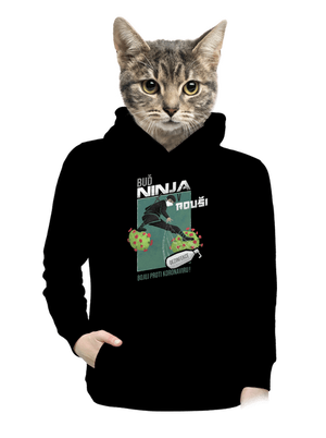 Ninja v rouši dámská mikina klokanka Black