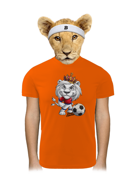 Fotbalový lev dětské sportovní tričko Neon Orange