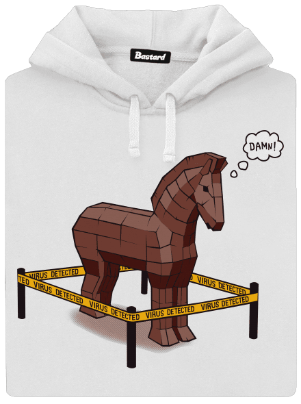 Trojský kůň dámská mikina klokanka White