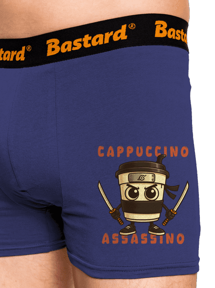 Cappuccino Assassino – Italian Brainrot boxerky Blue Navy