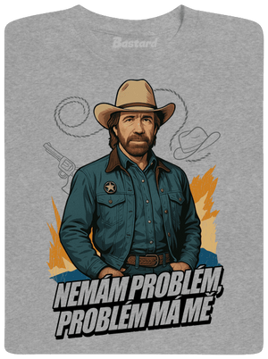 B19: Chuck Norris z Walker, Texas Ranger pánské tričko Sport Grey