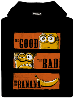 Hodný zlý a banán pánská mikina klokanka Black