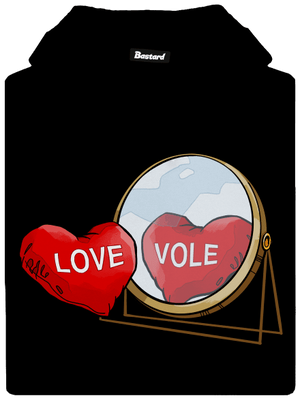Love vole pánská mikina klokanka Black
