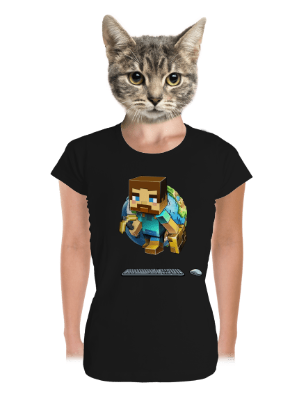 B17: Minecraft dámské tričko premium Black