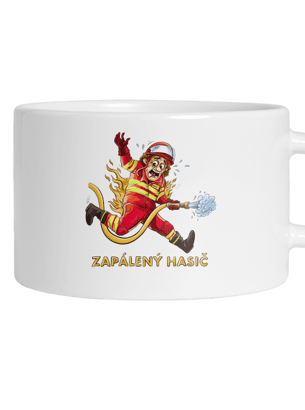 Zapálený hasič a hasička hrnek makronka White