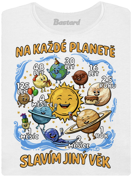 Věk na planetách dámské tričko White