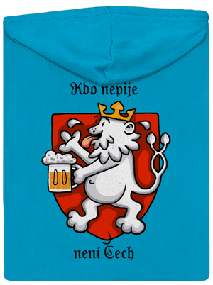 Kdo nepije, není Čech dámská mikina na zip Blue Atol