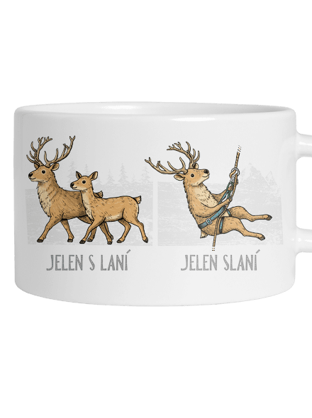 Jelen s laní hrnek makronka White
