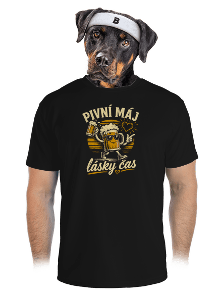 Pivní máj pánské sportovní tričko Black