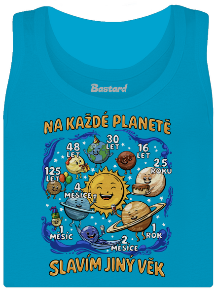Věk na planetách dámské tílko klasické Blue Atol