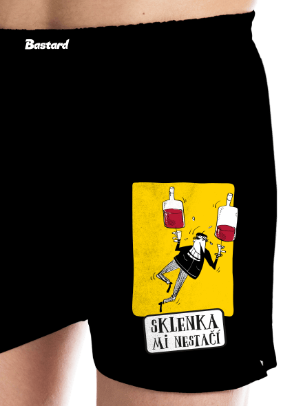 Sklenka mi nestačí pánské trenky Black