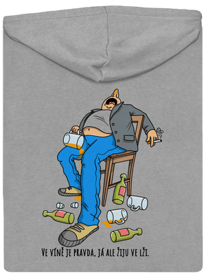 Žiju ve lži pánská mikina na zip Light Melange