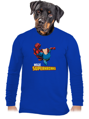 Moje superhrdinka pánské dlouhý rukáv Royal Blue