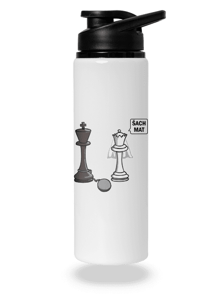 Šach mat lahev na vodu White