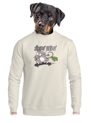 Šedí vědí - myšák unisex mikina bez kapuce Off White