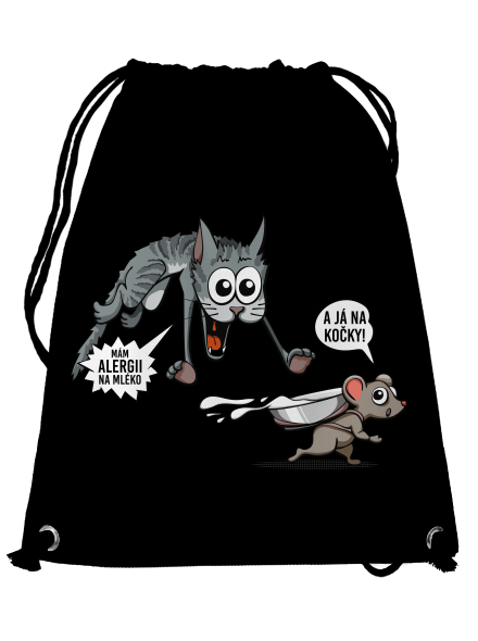 Alergická kočka a myš vak Black