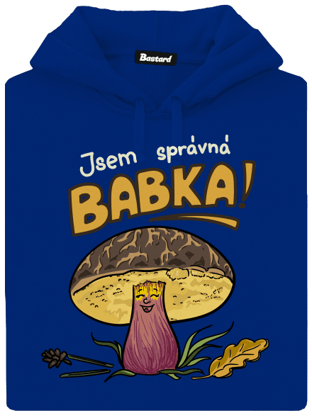 Babka a hříbeček dámská mikina klokanka Royal Blue Mal