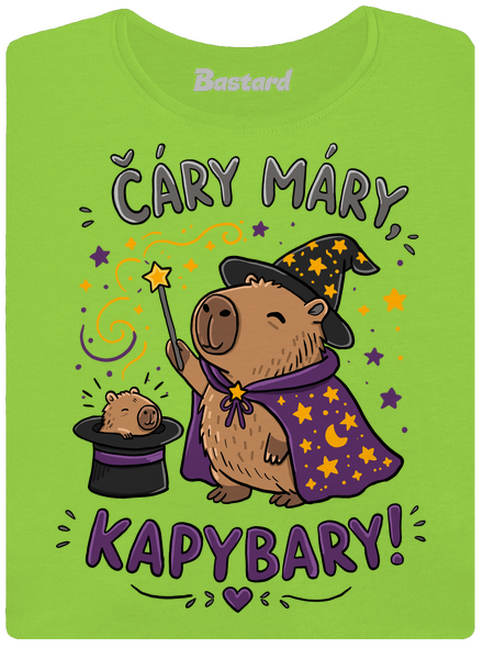 Čáry máry kapybary dámské tričko Apple Green