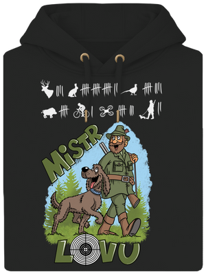 Mistr lovu unisex mikina premium Dark Black