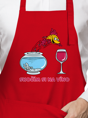 Skočím si na víno zástěra Red