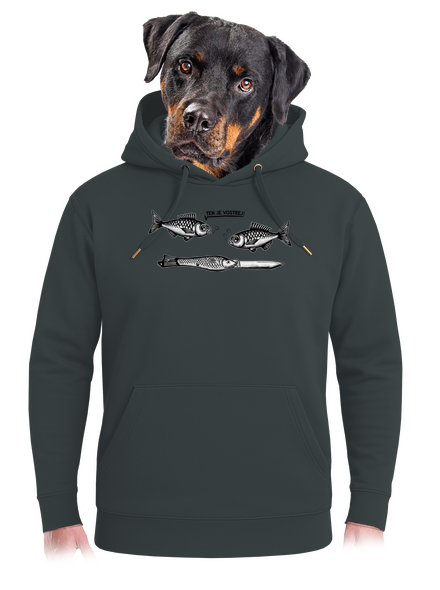 Vostrá rybička unisex mikina premium Charcoal