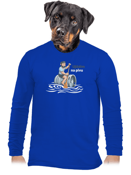 Ujíždím na pivu pánské dlouhý rukáv Royal Blue