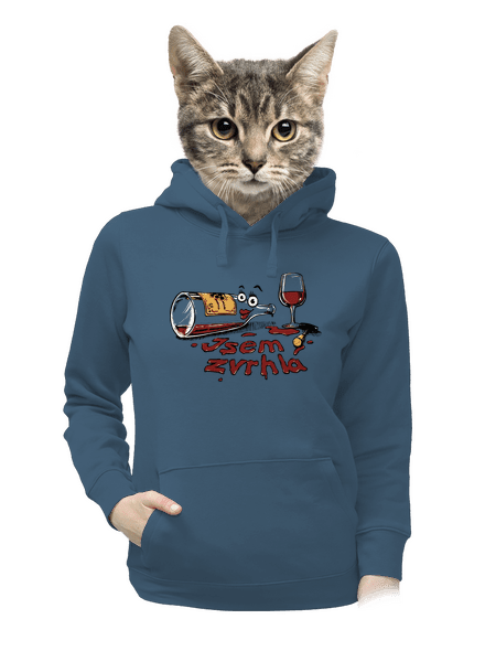 Zvrhlá dámská mikina klokanka Denim