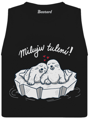 Miluju tulení dámské tílko volné Black