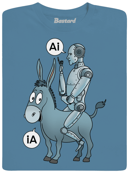 Osel a AI pánské tričko Stone Blue
