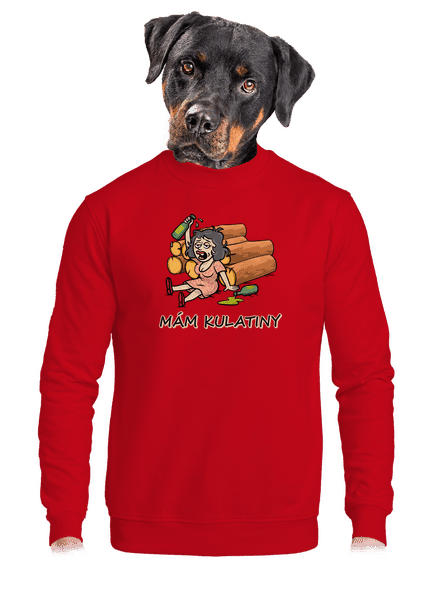 Mám kulatiny unisex mikina bez kapuce Red