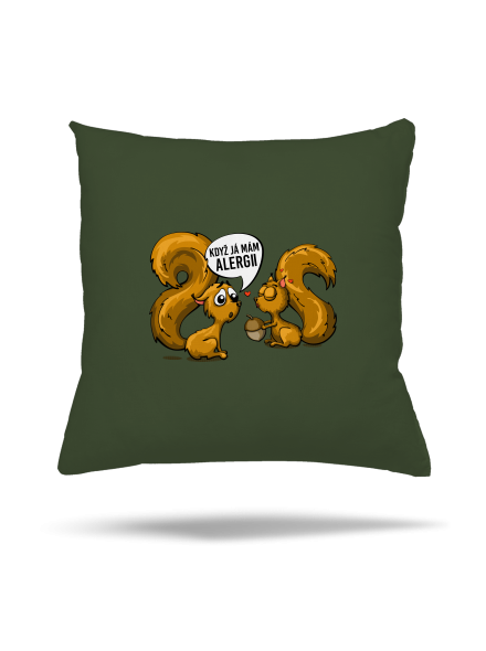 Alergická veverka polštář Olive Green