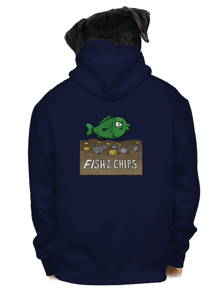 Fish and IT chips pánská mikina na zip Navy