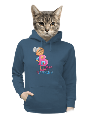 B jako babička dámská mikina klokanka Denim