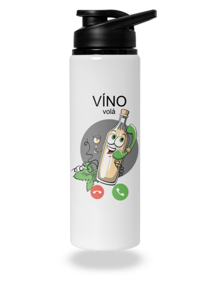 Bílé víno volá lahev na vodu White