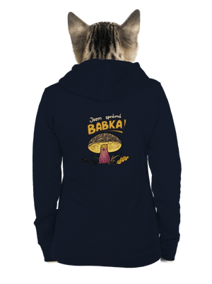 Babka a hříbeček dámská mikina na zip Navy Mal