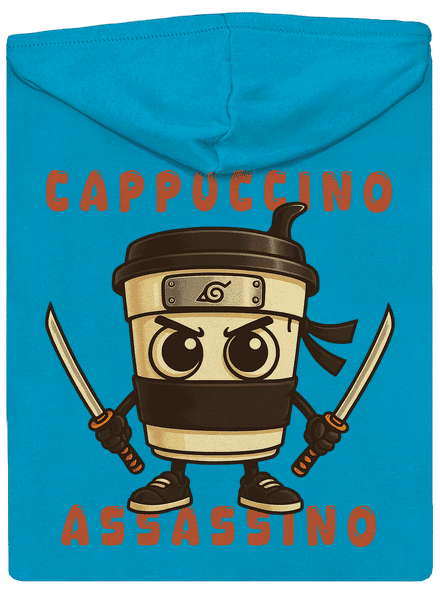 Cappuccino Assassino – Italian Brainrot dámská mikina na zip Blue Atol