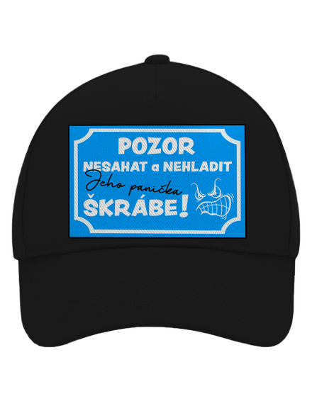 Pozor, nesahat kšiltovka baseballka Black