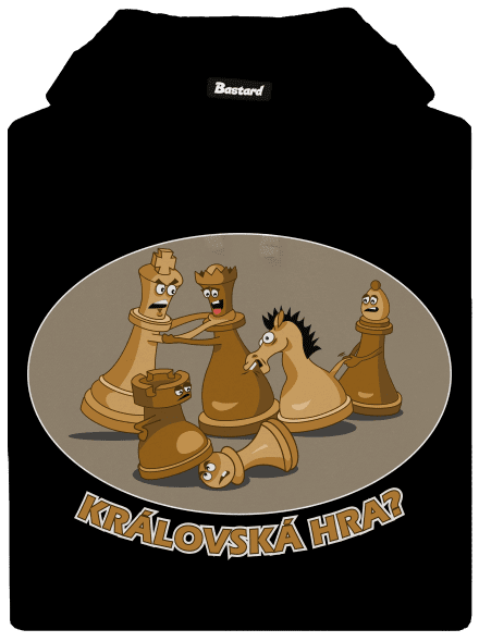 Královská hra pánská mikina klokanka Black