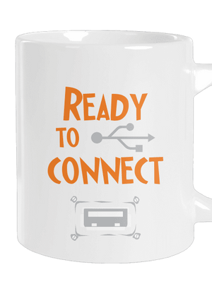 USB připojení velký hrnek White